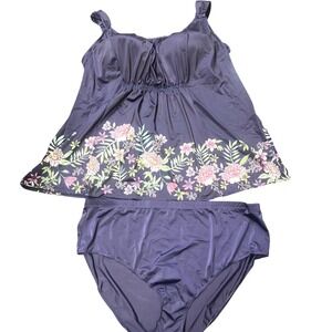 Swimsuits for‎ All Women's Plus Size Wireless Top size 36 NEW Navy Blue Tankini